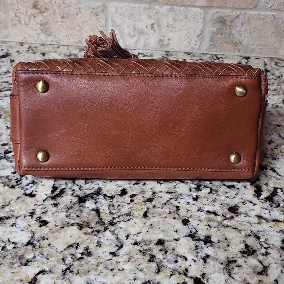 Patricia Nash Sora Braided Stitch Leather Cutout Satchel - Picture 7 of 13